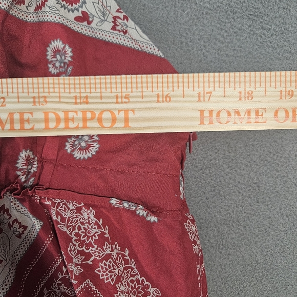 Converse Y2K Mini Dress Womens Large Red Paisley Casual Halter Hankerchief Boho - Picture 4 of 9